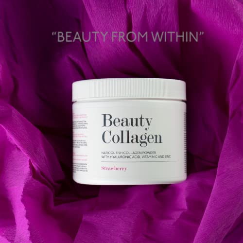 Beautyrobic Beauty Collagen | 180g | Skin Frimness | Vitamin C | Hyaluronic Acid | Zinc | Strawberry Flavoured